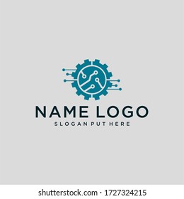 Techno Gear Logo Template Design