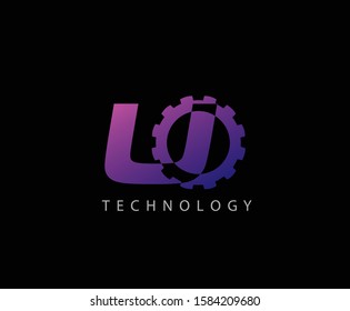 Techno Gear U Letter Logo Icon, Creative Service Design Concept.
