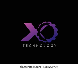 Techno Gear X Letter Logo Icon, Creative Service Design Concept.