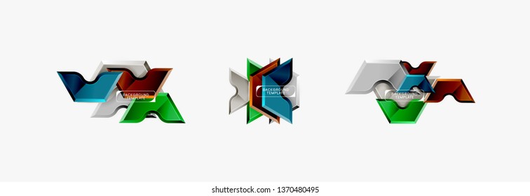 Diseño de pancartas abstracto de formas geométricas Techno. Plantilla de vector para fondo o logotipo