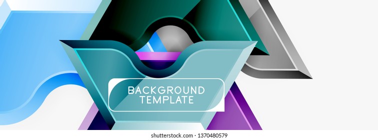 Diseño de pancartas abstracto de formas geométricas Techno. Plantilla de vector para fondo o logotipo