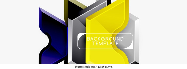 Diseño de pancartas abstracto de formas geométricas Techno. Plantilla de vector para fondo o logotipo
