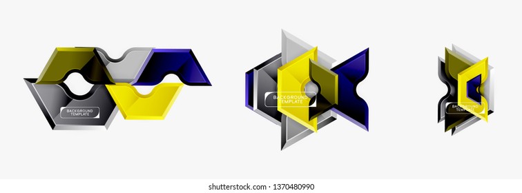 Diseño de pancartas abstracto de formas geométricas Techno. Plantilla de vector para fondo o logotipo