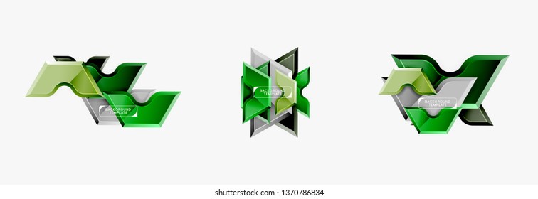 Techno geometric shapes abstract banner design. Vector template for background or logo