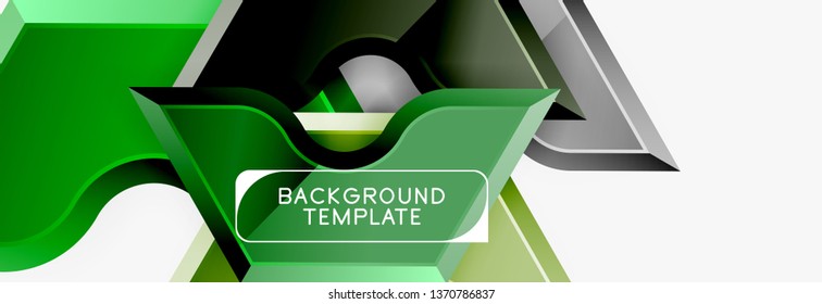 Techno geometric shapes abstract banner design. Vector template for background or logo