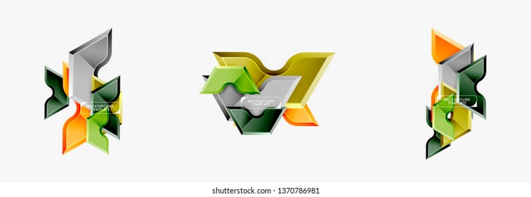 Diseño de pancartas abstracto de formas geométricas Techno. Plantilla de vector para fondo o logotipo
