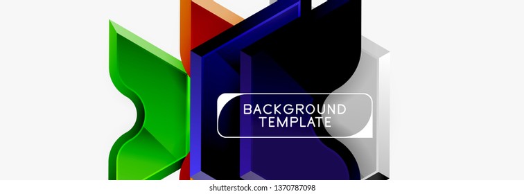 Techno geometrische Formen abstraktes Bannerdesign. Vektorvorlage für Hintergrund oder Logo