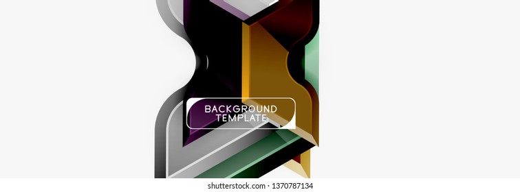 Diseño de pancartas abstracto de formas geométricas Techno. Plantilla de vector para fondo o logotipo
