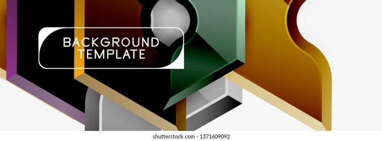 Diseño de pancartas abstracto de formas geométricas Techno. Plantilla de vector para fondo o logotipo