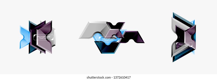 Diseño de pancartas abstracto de formas geométricas Techno. Plantilla de vector para fondo o logotipo