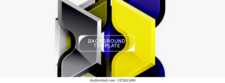 Diseño de pancartas abstracto de formas geométricas Techno. Plantilla de vector para fondo o logotipo