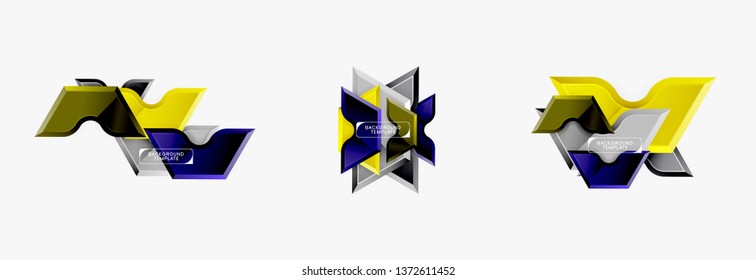 Techno formas geométricas abstrato banner design. Modelo de vetor para plano de fundo ou logotipo