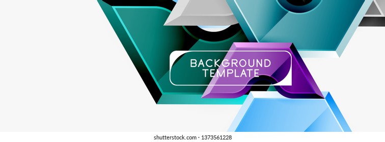 Diseño de pancartas abstracto de formas geométricas Techno. Plantilla de vector para fondo o logotipo