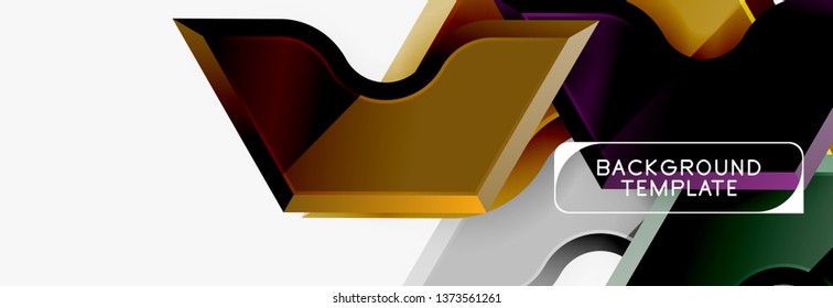 Diseño de pancartas abstracto de formas geométricas Techno. Plantilla de vector para fondo o logotipo