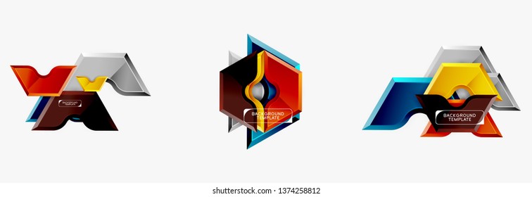 Techno geometrische Formen abstraktes Bannerdesign. Vektorvorlage für Hintergrund oder Logo