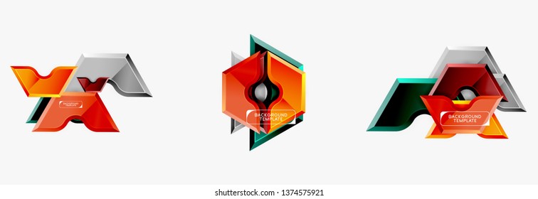 Techno geometrische Formen abstraktes Bannerdesign. Vektorvorlage für Hintergrund oder Logo