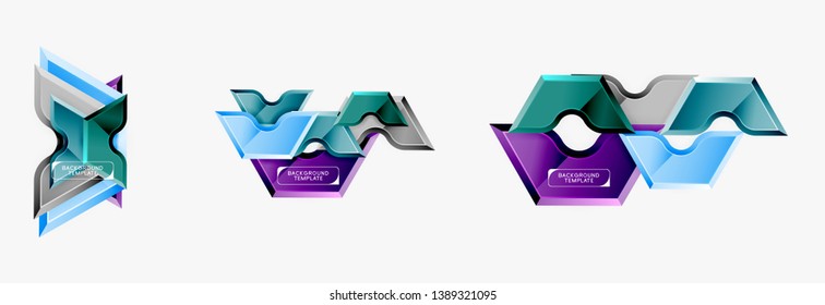 Diseño de pancartas abstracto de formas geométricas Techno. Plantilla de vector para fondo o logotipo