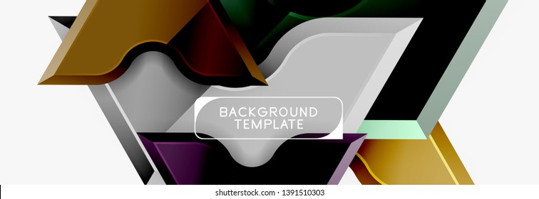 Techno geometric shapes abstract banner design. Vector template for background or logo