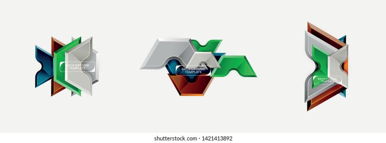 Diseño de pancartas abstracto de formas geométricas Techno. Plantilla de vector para fondo o logotipo