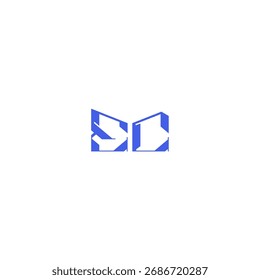 techno geometric style EC square concept abstract monogram initial logo design letter