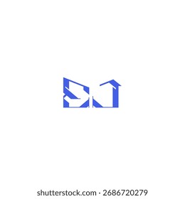 techno geometric style EJ square concept abstract monogram initial logo design letter