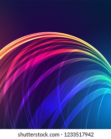 Techno Geometric Vector Circle Modern Science Abstract Background