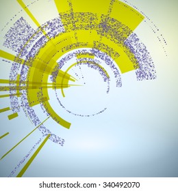 Techno Geometric Vector Circle Modern Science Abstract Background
