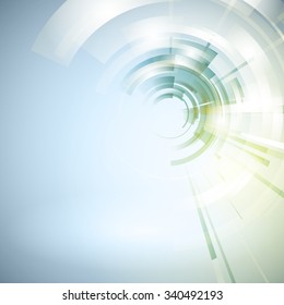 Techno Geometric Vector Circle Modern Science Abstract Background