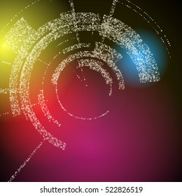 Techno Geometric Vector Circle Modern Science Abstract Background