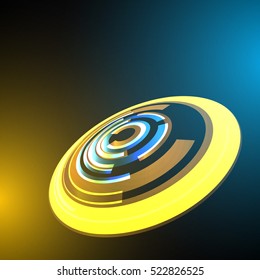 Techno Geometric Vector Circle Modern Science Abstract Background