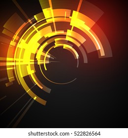 Techno Geometric Vector Circle Modern Science Abstract Background