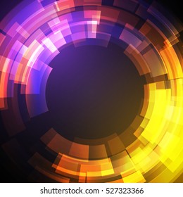 Techno Geometric Vector Circle Modern Science Abstract Background