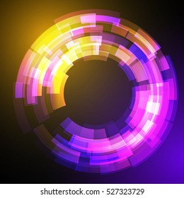 Techno Geometric Vector Circle Modern Science Abstract Background