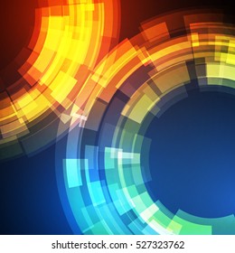 Techno Geometric Vector Circle Modern Science Abstract Background