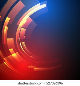 Techno Geometric Vector Circle Modern Science Abstract Background