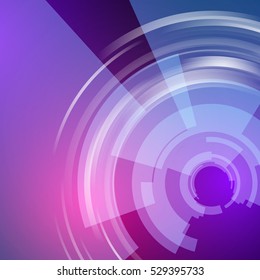 Techno Geometric Vector Circle Modern Science Abstract Background