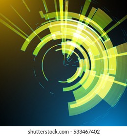 Techno Geometric Vector Circle Modern Science Abstract Background
