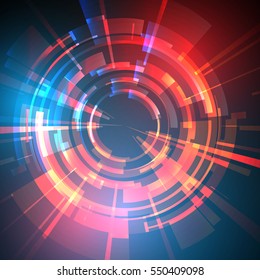 Techno Geometric Vector Circle Modern Science Abstract Background