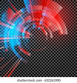 Techno Geometric Vector Circle Modern Science Abstract Background.