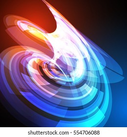 Techno Geometric Vector Curve Modern Science Abstract Background