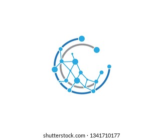 Techno global business icon template