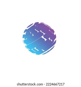 ilustración vectorial del diseño del logotipo del globo tecno