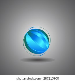 techno globe,internet, technology world logo vector design