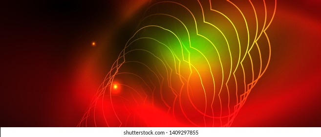 Techno-glühender Hintergrund, futuristische dunkle Vorlage mit Neonlicht-Effekten und einfachen Formularen