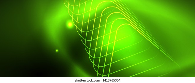 Techno-glühender Hintergrund, futuristische dunkle Vorlage mit Neonlicht-Effekten und einfachen Formularen