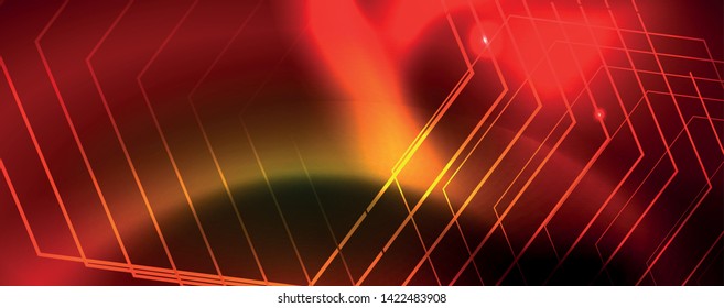 Techno-glühender Hintergrund, futuristische dunkle Vorlage mit Neonlicht-Effekten und einfachen Formularen