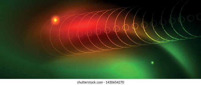 Techno-glühender Hintergrund, futuristische dunkle Vorlage mit Neonlicht-Effekten und einfachen Formularen