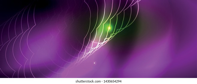 Techno-glühender Hintergrund, futuristische dunkle Vorlage mit Neonlicht-Effekten und einfachen Formularen