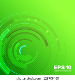Techno green abstract background - vector illustration