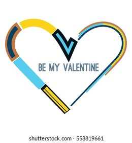 Techno heart. Valentine's day. Vector card.